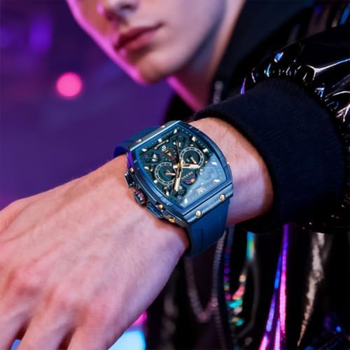 OLEVS Mens Watches Stylish Chronograph Waterproof Luminous Silicon Strap Multifunction Watches for Men Business White Men Wrist Watch