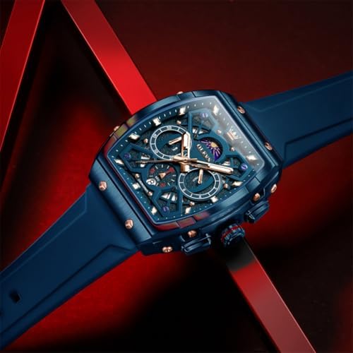 OLEVS Mens Watches Stylish Chronograph Waterproof Luminous Silicon Strap Multifunction Watches for Men Business White Men Wrist Watch