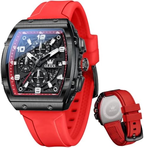 OLEVS Mens Watches Stylish Chronograph Waterproof Luminous Silicon Strap Multifunction Watches for Men Business White Men Wrist Watch
