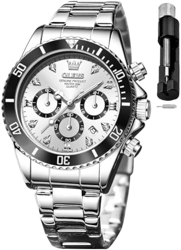 OLEVS Womens Watch Fashion Dress Diamond Female Watches for Ladies Analog Quartz Stainless Steel Waterproof Luminous Day Date Two Tone Wristwatch