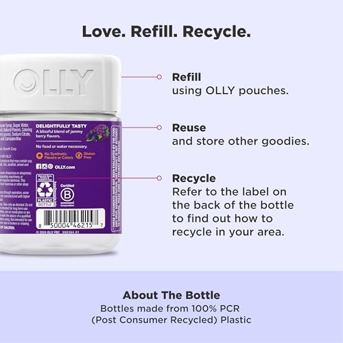 OLLY Sleep Immunity Melatonin Gummy  Vitamin C  Zinc  Echinacea  3mg Melatonin  Immune and Sleep Support  Berry   36