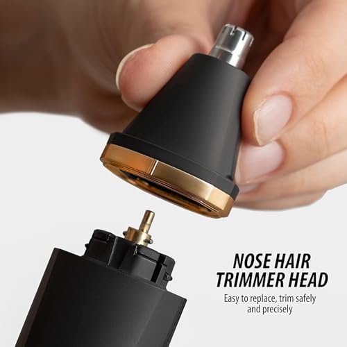 OLOV Electric Body Hair Trimmer   Groin Trimmer for Men   Bikini Trimmer Women   Wet/Dry Shaver Groomer  Replaceable Ceramic Blade Heads  USB Recharge Dock  Waterproof Hygiene Razor Black