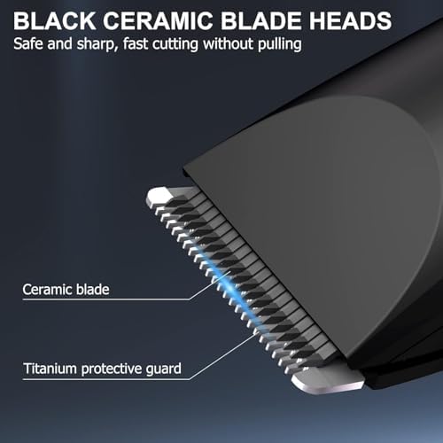 OLOV Electric Body Hair Trimmer   Groin Trimmer for Men   Bikini Trimmer Women   Wet/Dry Shaver Groomer  Replaceable Ceramic Blade Heads  USB Recharge Dock  Waterproof Hygiene Razor Black