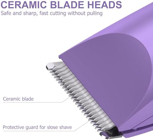 OLOV Electric Body Hair Trimmer   Groin Trimmer for Men   Bikini Trimmer Women   Wet/Dry Shaver Groomer  Replaceable Ceramic Blade Heads  USB Recharge Dock  Waterproof Hygiene Razor Black