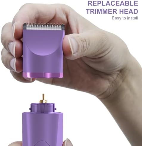 OLOV Electric Body Hair Trimmer   Groin Trimmer for Men   Bikini Trimmer Women   Wet/Dry Shaver Groomer  Replaceable Ceramic Blade Heads  USB Recharge Dock  Waterproof Hygiene Razor Black