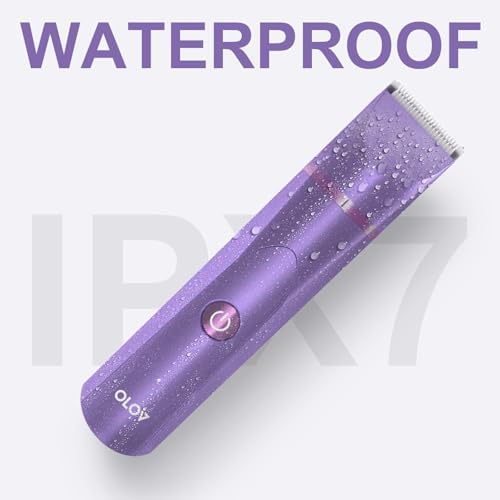 OLOV Electric Body Hair Trimmer   Groin Trimmer for Men   Bikini Trimmer Women   Wet/Dry Shaver Groomer  Replaceable Ceramic Blade Heads  USB Recharge Dock  Waterproof Hygiene Razor Black