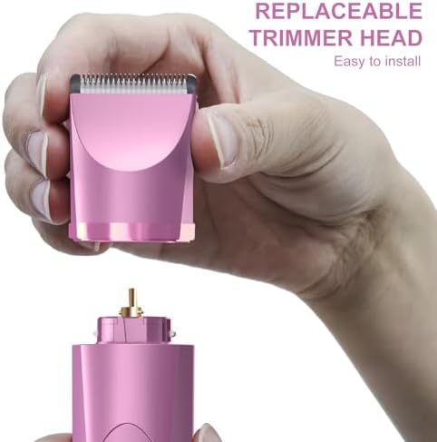 OLOV Electric Body Hair Trimmer   Groin Trimmer for Men   Bikini Trimmer Women   Wet/Dry Shaver Groomer  Replaceable Ceramic Blade Heads  USB Recharge Dock  Waterproof Hygiene Razor Black