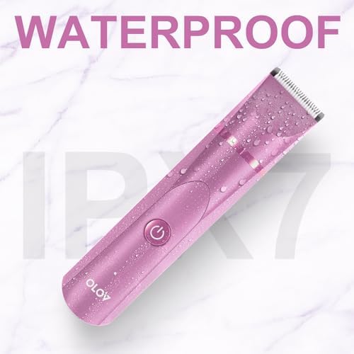 OLOV Electric Body Hair Trimmer   Groin Trimmer for Men   Bikini Trimmer Women   Wet/Dry Shaver Groomer  Replaceable Ceramic Blade Heads  USB Recharge Dock  Waterproof Hygiene Razor Black