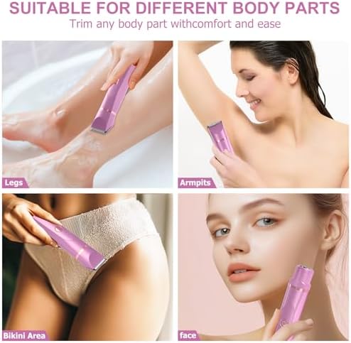 OLOV Electric Body Hair Trimmer   Groin Trimmer for Men   Bikini Trimmer Women   Wet/Dry Shaver Groomer  Replaceable Ceramic Blade Heads  USB Recharge Dock  Waterproof Hygiene Razor Black