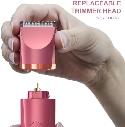 OLOV Electric Body Hair Trimmer   Groin Trimmer for Men   Bikini Trimmer Women   Wet/Dry Shaver Groomer  Replaceable Ceramic Blade Heads  USB Recharge Dock  Waterproof Hygiene Razor Black