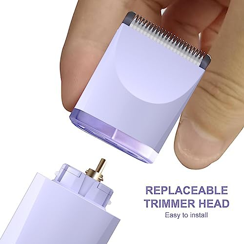 OLOV Electric Body Hair Trimmer   Groin Trimmer for Men   Bikini Trimmer Women   Wet/Dry Shaver Groomer  Replaceable Ceramic Blade Heads  USB Recharge Dock  Waterproof Hygiene Razor Black