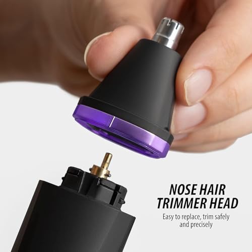 OLOV Electric Body Hair Trimmer   Groin Trimmer for Men   Bikini Trimmer Women   Wet/Dry Shaver Groomer  Replaceable Ceramic Blade Heads  USB Recharge Dock  Waterproof Hygiene Razor Black