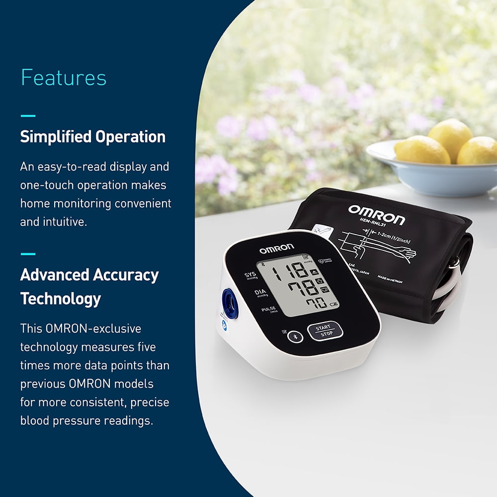OMRON 3 Series Wireless Upper Arm Blood Pressure Monitor with Arm Cuff