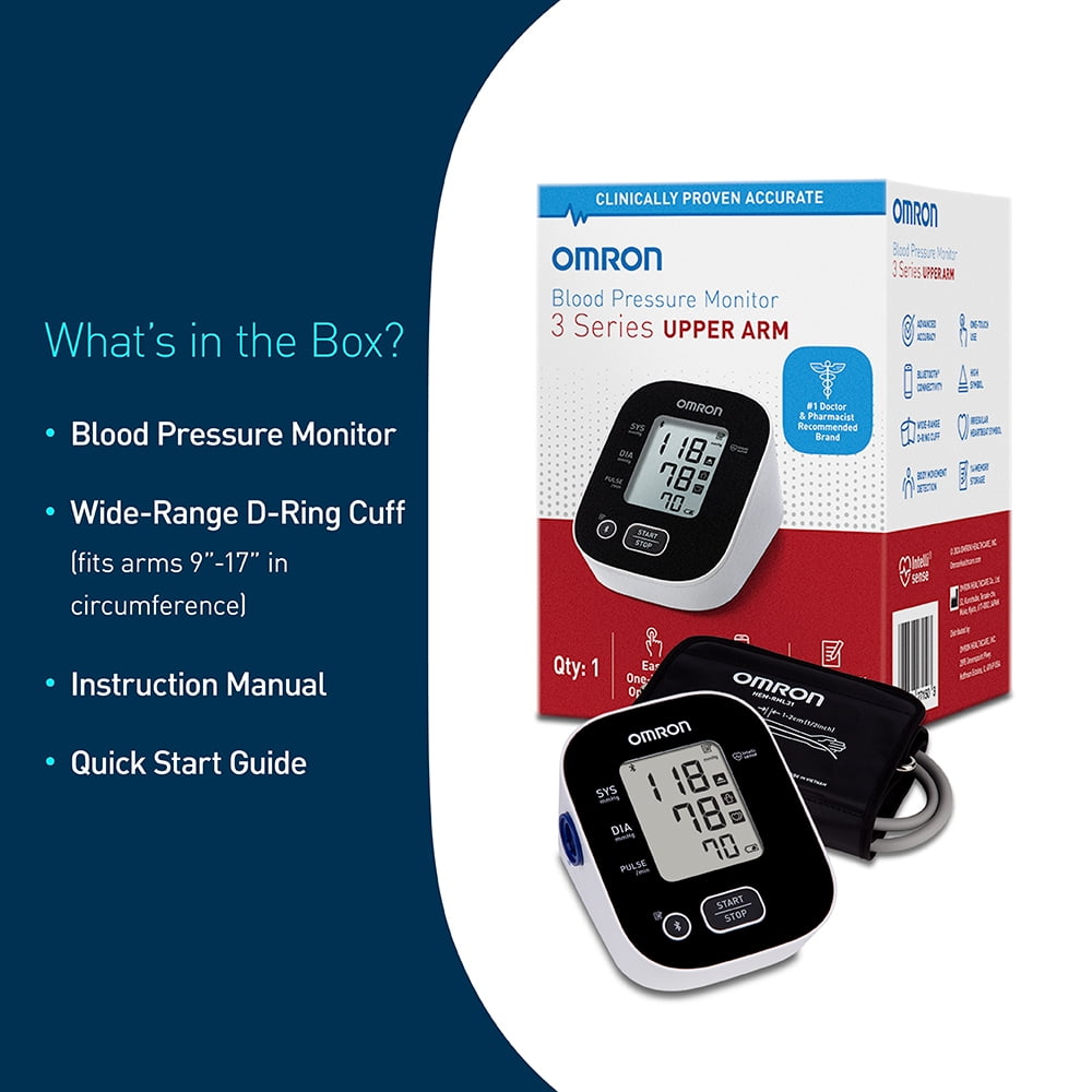 OMRON 3 Series Wireless Upper Arm Blood Pressure Monitor with Arm Cuff
