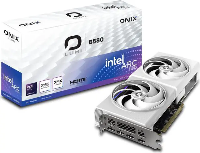 ONIX LUMI Arc B580 12GB GDDR6 PCI Express 4 0 x8 ATX Graphics Card 8346 00278