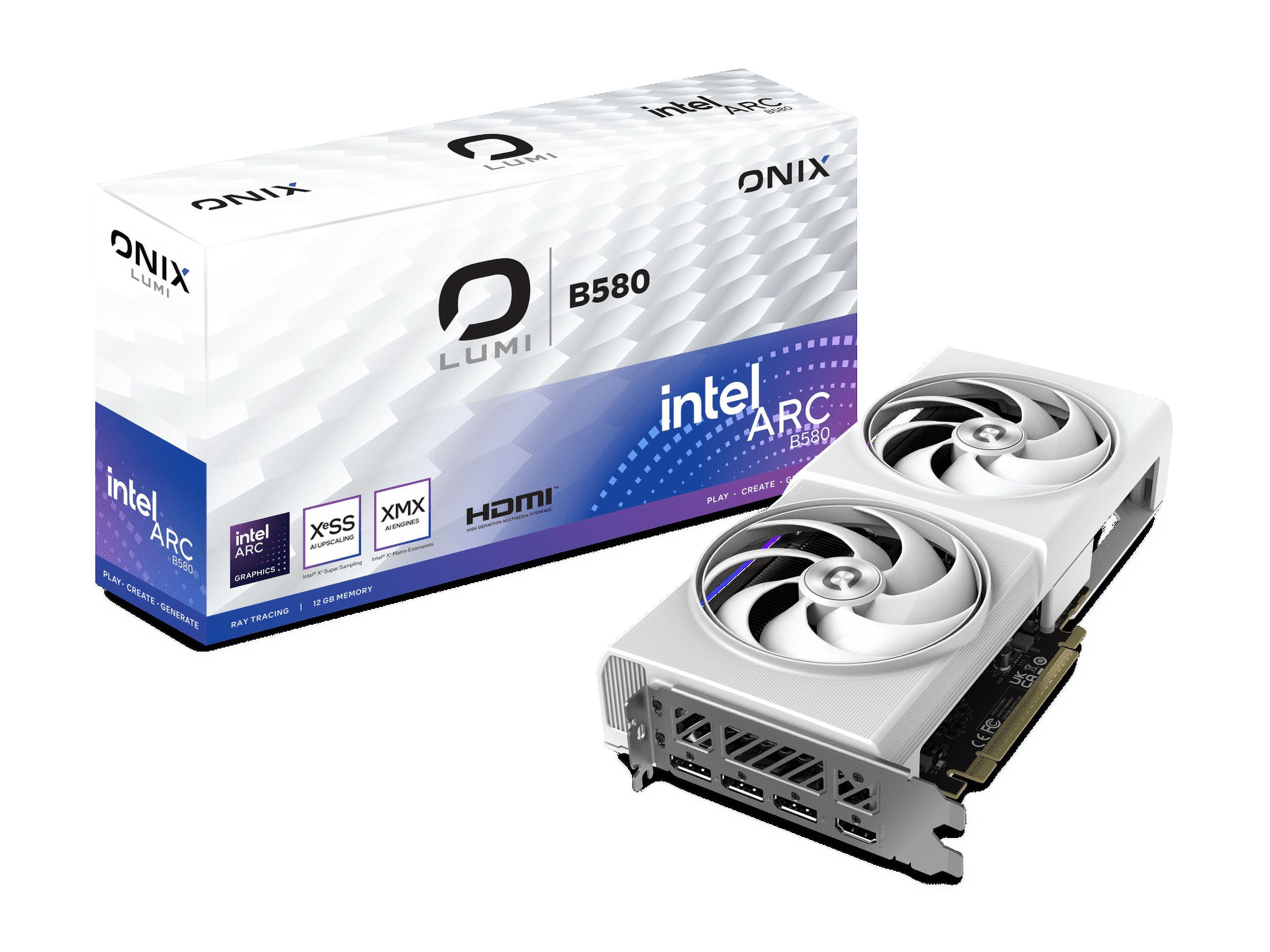 ONIX LUMI Arc B580 12GB GDDR6 PCI Express 4 0 x8 ATX Graphics Card 8346 00278