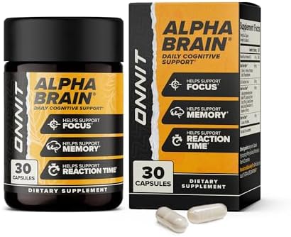 ONNIT Alpha Brain Nootropic Brain Supplement for Focus  Memory  Mental Clarity  Cognitive Support with L Theanine and Vitamin B6  90 Count Capsules