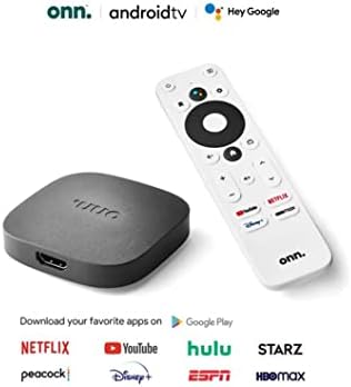 ONN Android TV 4K UHD Streaming Device with Voice Remote Control Google Assistant & High Speed HDMI Cable  100026240  Black
