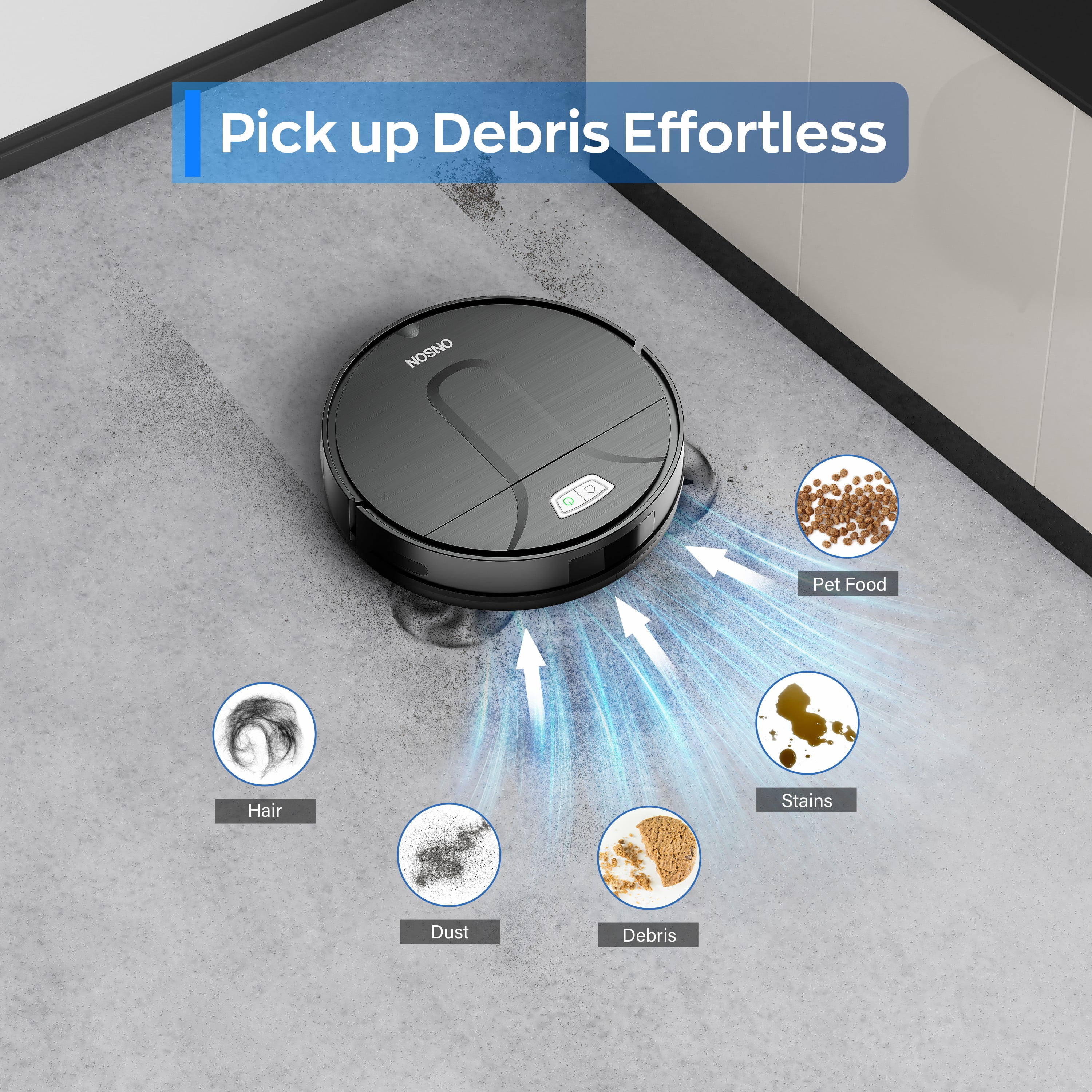 ONSON Robot Vacuum Cleaner  3500Pa Vacuum Cleaner with Schedule  App//Wi Fi/Alexa  Slim  Ideal for Hard Floor  Pet Hair