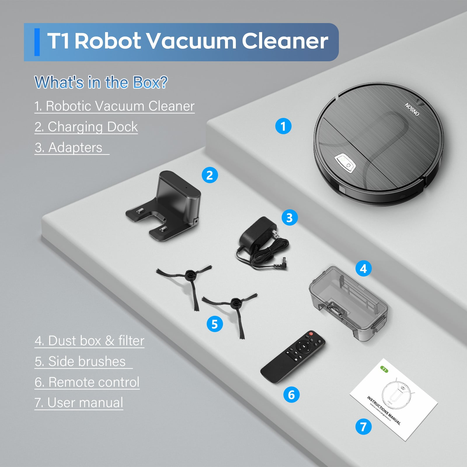 ONSON Robot Vacuum Cleaner  3500Pa Vacuum Cleaner with Schedule  App//Wi Fi/Alexa  Slim  Ideal for Hard Floor  Pet Hair