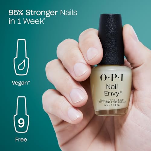 OPI Nail Envy, tratamiento de fortalecimiento de uñas, uñas más fuertes en 1 semana, fórmula vegana, 0.5 onzas líquidas