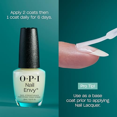 OPI Nail Envy, tratamiento de fortalecimiento de uñas, uñas más fuertes en 1 semana, fórmula vegana, 0.5 onzas líquidas