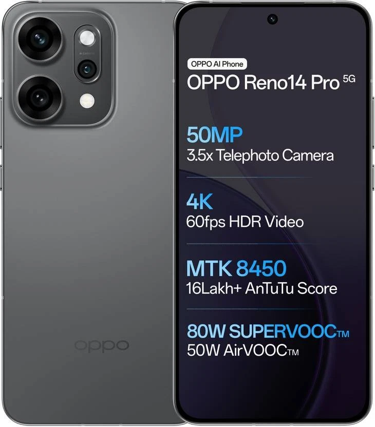 OPPO Reno 14 Pro 5G (Gris 256GB 12GB RAM) Dimensión 8450 NFC Versión Global.-