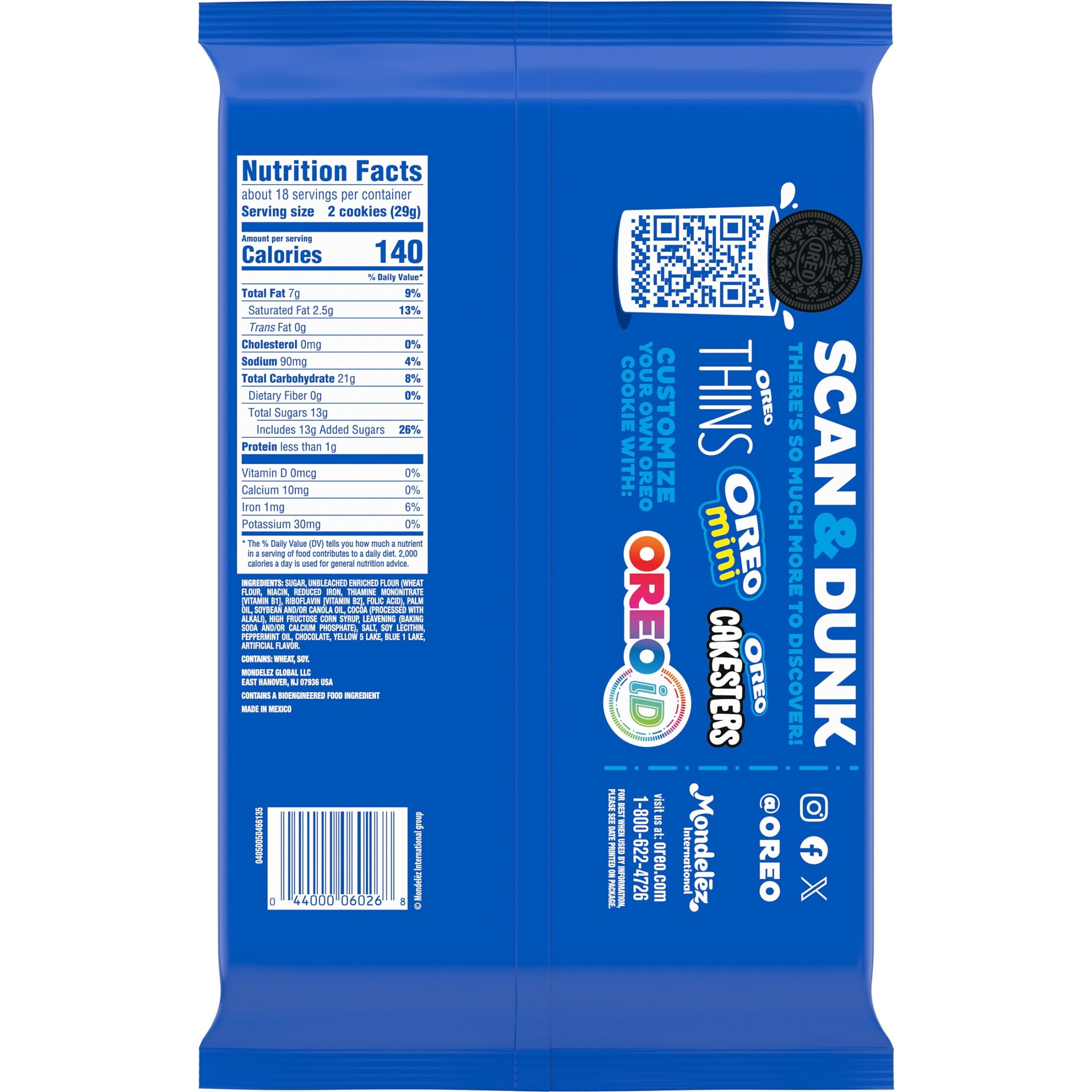 OREO Mint Creme Chocolate Sandwich Cookies  Family Size  18 71 oz