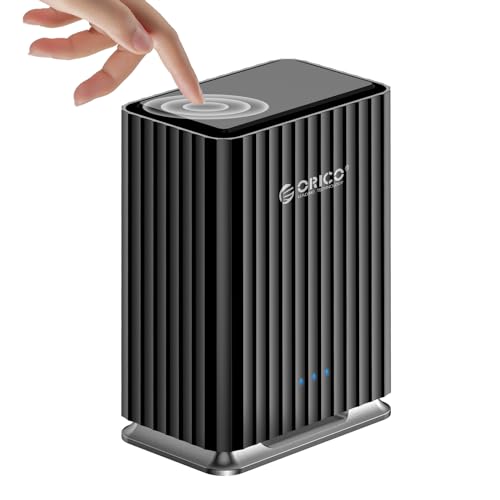 Carcasa ORICO para disco duro de 2 bahías, USB C, Plug and Play, almacenamiento DAS con adaptador de corriente de 12 V/4 A, capacidad máxima de 44 TB para bases de datos locales personales - 9728C3