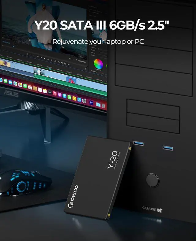 ORICO 512GB SATA SSD 2 5 Inch Internal Solid State Drive  Read Speed up to 500MB/s  SATA III 6Gbps for Desktop Laptop NAS DIY External Drive   Y20