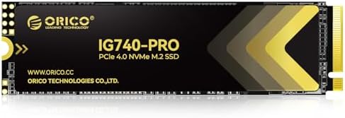ORICO Industrial SSD 1TB M 2 NVMe SSD  PCIe 4 0 Drive with 7100MB/s Read Speed  TLC NAND  Advanced Data Security and Innovative Heatsink  for Industrial PC  Personal Laptop and PS5   IG740PRO