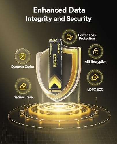 ORICO Industrial SSD 1TB M 2 NVMe SSD  PCIe 4 0 Drive with 7100MB/s Read Speed  TLC NAND  Advanced Data Security and Innovative Heatsink  for Industrial PC  Personal Laptop and PS5   IG740PRO