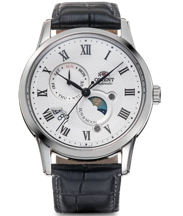ORIENT RN AK0005S White SUN & MOON Mechanical Automatic Men s Watch New in Box