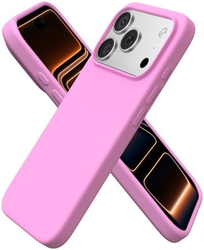 ORNARTO Compatible with iPhone 17 Pro Case 6 3  Slim Liquid Silicone 4 Layers Full Covered Soft Gel Rubber Shockproof Cover  Protective Phone Case for iPhone 17 Pro Orange Amour