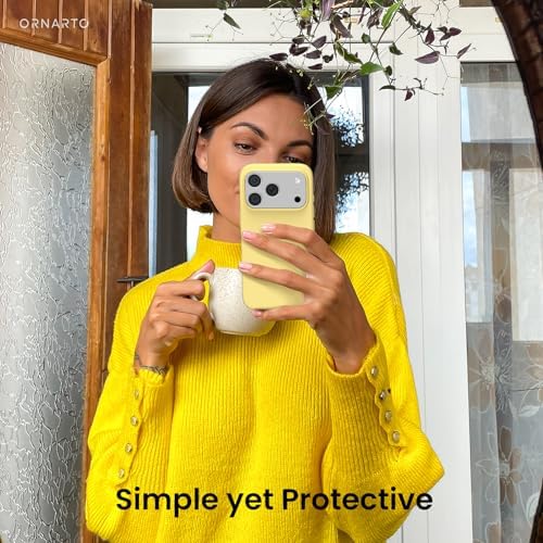 ORNARTO Compatible with iPhone 17 Pro Case 6 3  Slim Liquid Silicone 4 Layers Full Covered Soft Gel Rubber Shockproof Cover  Protective Phone Case for iPhone 17 Pro Orange Amour