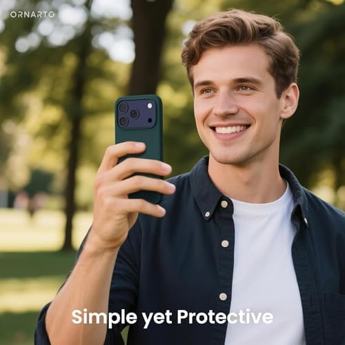 ORNARTO Compatible with iPhone 17 Pro Case 6 3  Slim Liquid Silicone 4 Layers Full Covered Soft Gel Rubber Shockproof Cover  Protective Phone Case for iPhone 17 Pro Orange Amour