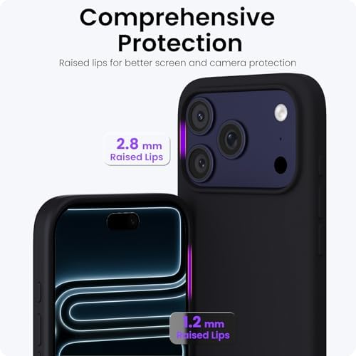 ORNARTO Compatible with iPhone 17 Pro Case 6 3  Slim Liquid Silicone 4 Layers Full Covered Soft Gel Rubber Shockproof Cover  Protective Phone Case for iPhone 17 Pro Orange Amour