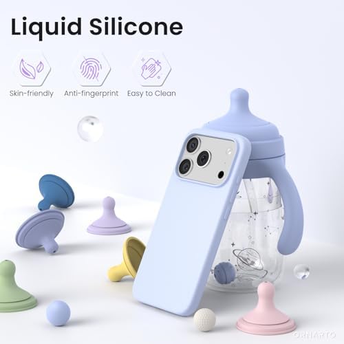 ORNARTO Compatible with iPhone 17 Pro Case 6 3  Slim Liquid Silicone 4 Layers Full Covered Soft Gel Rubber Shockproof Cover  Protective Phone Case for iPhone 17 Pro Orange Amour