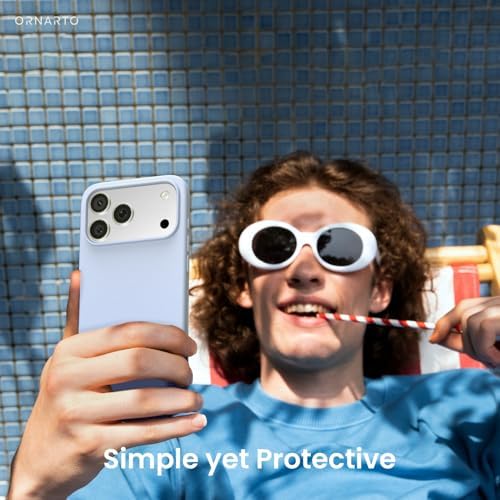 ORNARTO Compatible with iPhone 17 Pro Case 6 3  Slim Liquid Silicone 4 Layers Full Covered Soft Gel Rubber Shockproof Cover  Protective Phone Case for iPhone 17 Pro Orange Amour