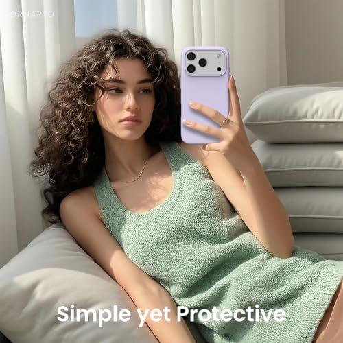 ORNARTO Compatible with iPhone 17 Pro Case 6 3  Slim Liquid Silicone 4 Layers Full Covered Soft Gel Rubber Shockproof Cover  Protective Phone Case for iPhone 17 Pro Orange Amour