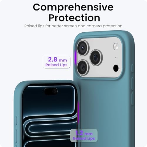 ORNARTO Compatible with iPhone 17 Pro Case 6 3  Slim Liquid Silicone 4 Layers Full Covered Soft Gel Rubber Shockproof Cover  Protective Phone Case for iPhone 17 Pro Orange Amour