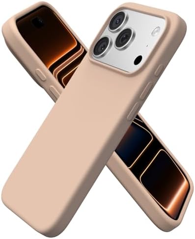 ORNARTO Compatible with iPhone 17 Pro Case 6 3  Slim Liquid Silicone 4 Layers Full Covered Soft Gel Rubber Shockproof Cover  Protective Phone Case for iPhone 17 Pro Orange Amour