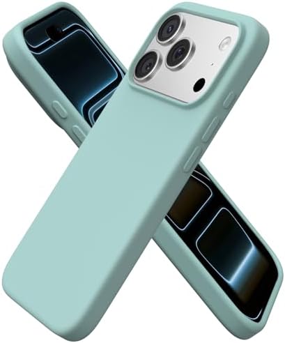 ORNARTO Compatible with iPhone 17 Pro Case 6 3  Slim Liquid Silicone 4 Layers Full Covered Soft Gel Rubber Shockproof Cover  Protective Phone Case for iPhone 17 Pro Orange Amour