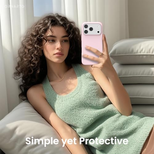 ORNARTO Compatible with iPhone 17 Pro Case 6 3  Slim Liquid Silicone 4 Layers Full Covered Soft Gel Rubber Shockproof Cover  Protective Phone Case for iPhone 17 Pro Orange Amour