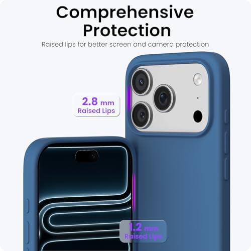 ORNARTO Compatible with iPhone 17 Pro Case 6 3  Slim Liquid Silicone 4 Layers Full Covered Soft Gel Rubber Shockproof Cover  Protective Phone Case for iPhone 17 Pro Orange Amour