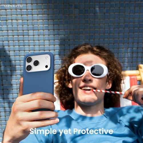 ORNARTO Compatible with iPhone 17 Pro Case 6 3  Slim Liquid Silicone 4 Layers Full Covered Soft Gel Rubber Shockproof Cover  Protective Phone Case for iPhone 17 Pro Orange Amour