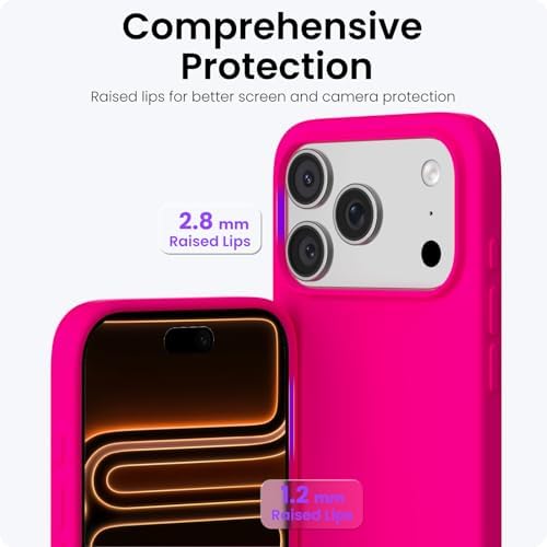 ORNARTO Compatible with iPhone 17 Pro Case 6 3  Slim Liquid Silicone 4 Layers Full Covered Soft Gel Rubber Shockproof Cover  Protective Phone Case for iPhone 17 Pro Orange Amour