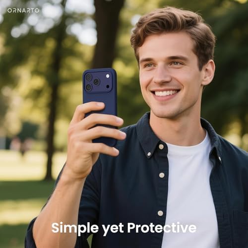 ORNARTO Compatible with iPhone 17 Pro Case 6 3  Slim Liquid Silicone 4 Layers Full Covered Soft Gel Rubber Shockproof Cover  Protective Phone Case for iPhone 17 Pro Orange Amour