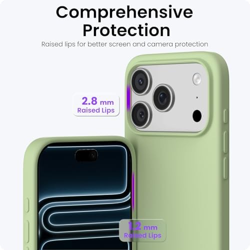 ORNARTO Compatible with iPhone 17 Pro Case 6 3  Slim Liquid Silicone 4 Layers Full Covered Soft Gel Rubber Shockproof Cover  Protective Phone Case for iPhone 17 Pro Orange Amour