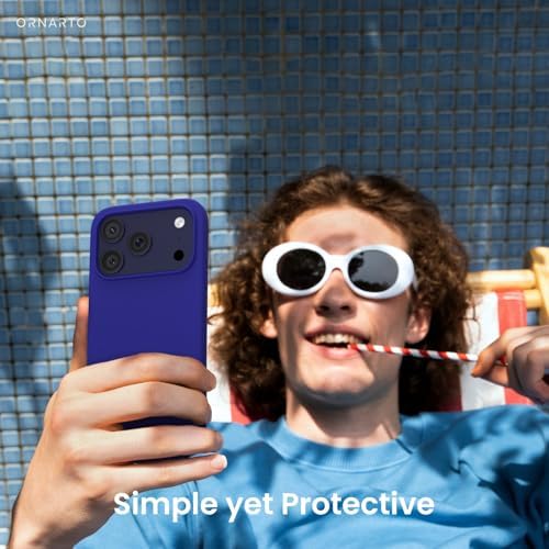 ORNARTO Compatible with iPhone 17 Pro Case 6 3  Slim Liquid Silicone 4 Layers Full Covered Soft Gel Rubber Shockproof Cover  Protective Phone Case for iPhone 17 Pro Orange Amour